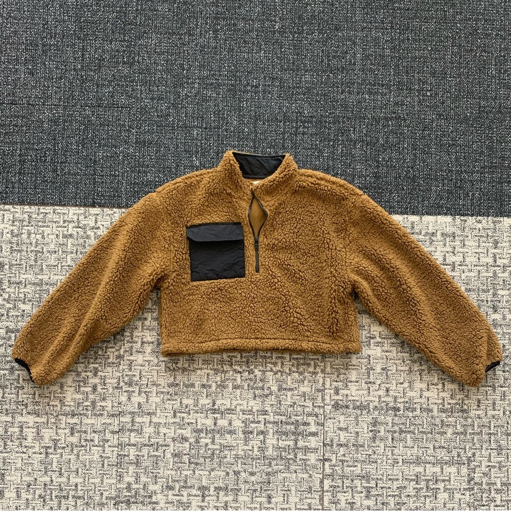 Oak & Fort XS crop half zip fleece